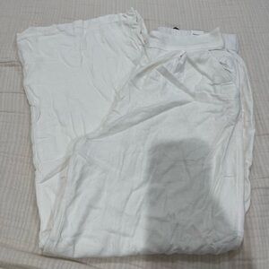 Abercrombie & Fitch Pull On Linen Pants in White